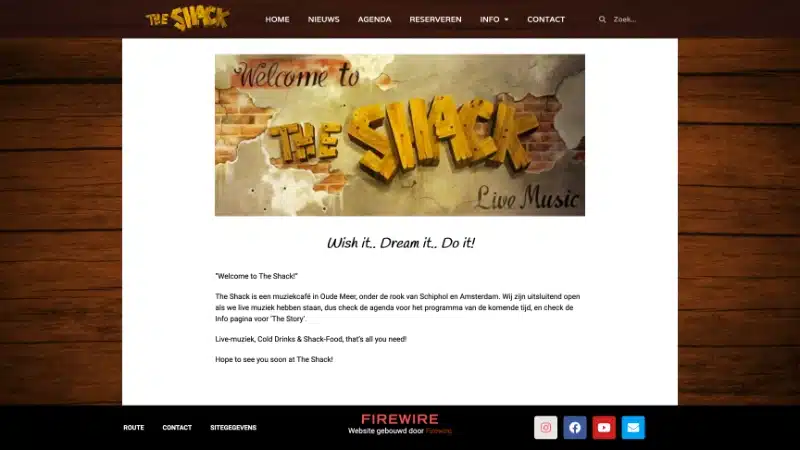 Website van The Shack